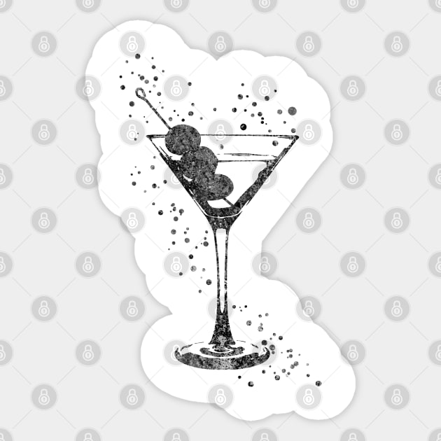 Glass of Martini Sticker by RosaliArt